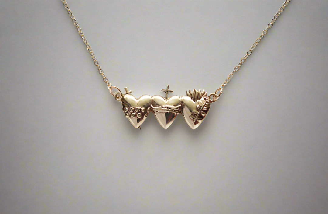 Sacred Hearts of the Holy Family Necklace