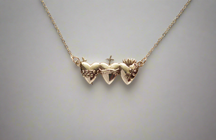 Sacred Hearts of the Holy Family Necklace