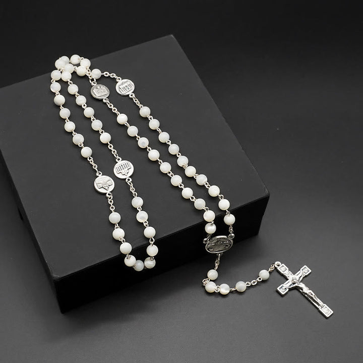 The Four Temples of Christ Mother-of-Pearl Rosary