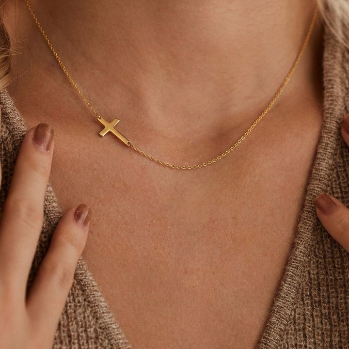 Inline Cross Necklace
