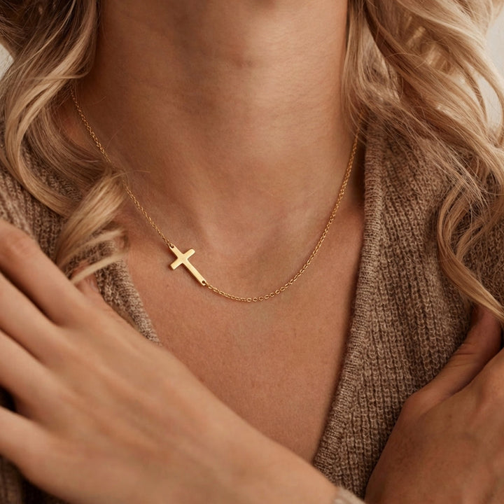 Inline Cross Necklace