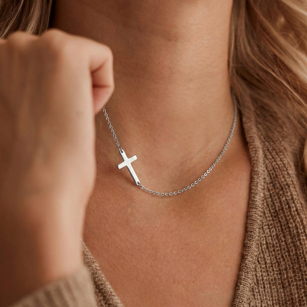 Inline Cross Necklace