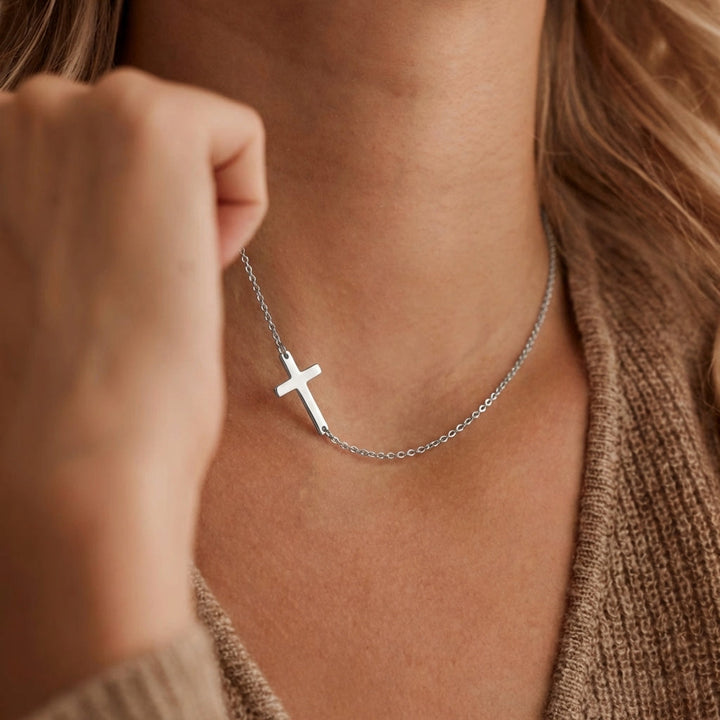Inline Cross Necklace