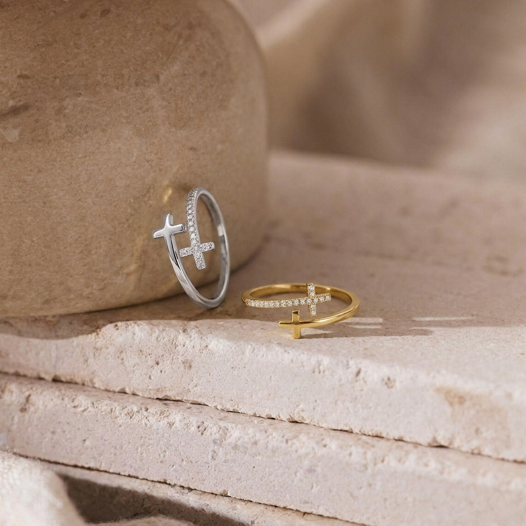Wrapped Cross Ring