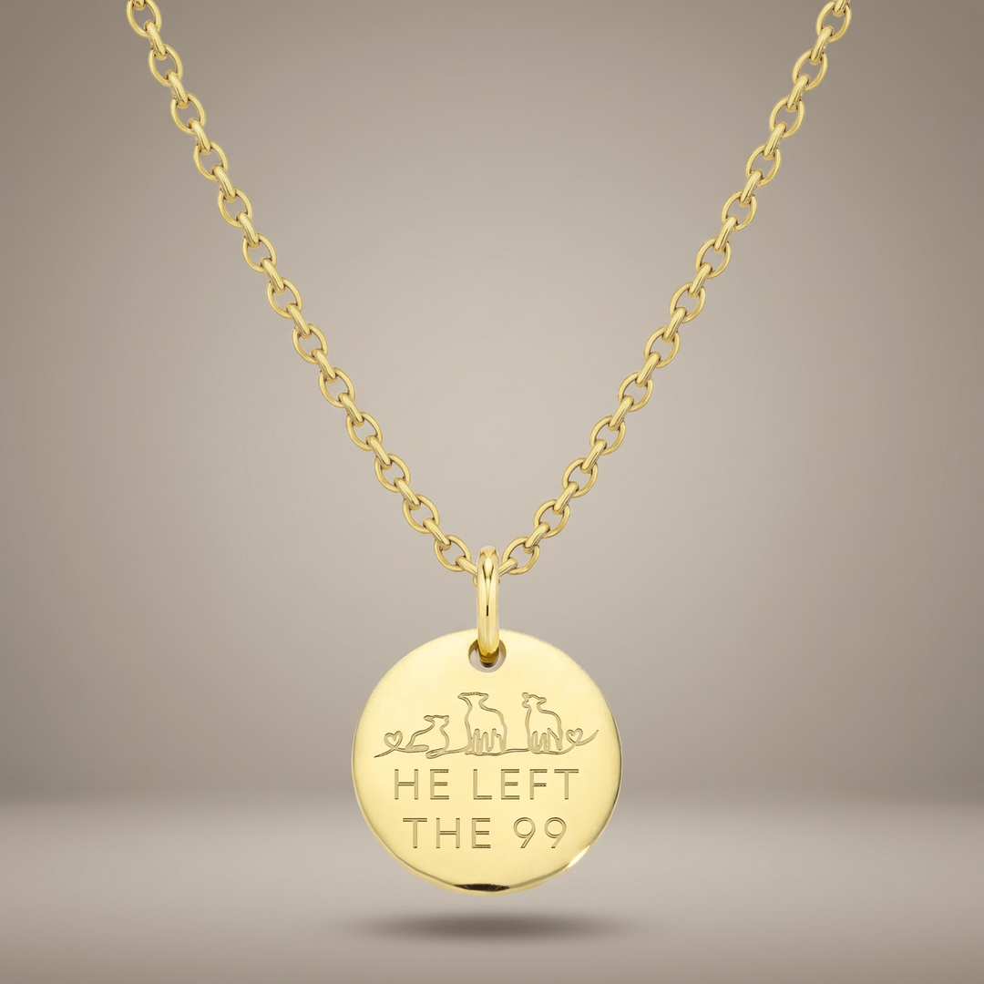 'He Left The 99' Necklace in Gold, Silver & Rose Gold