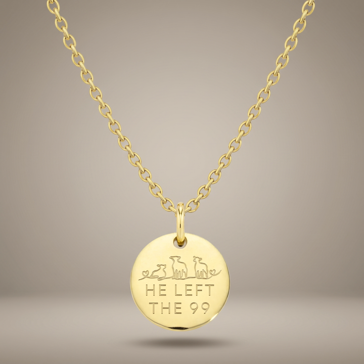 'He Left The 99' Necklace in Gold, Silver & Rose Gold
