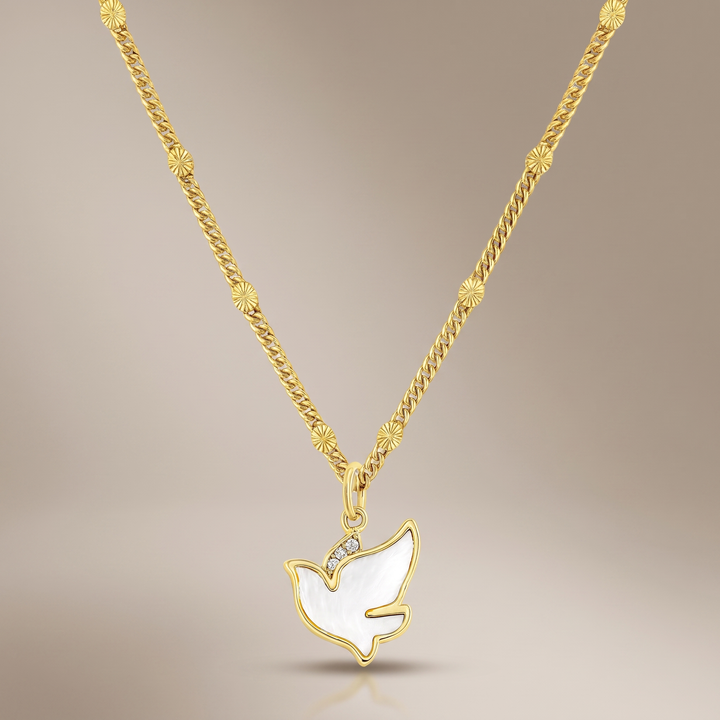 Breath of Grace Necklace with White Enamel