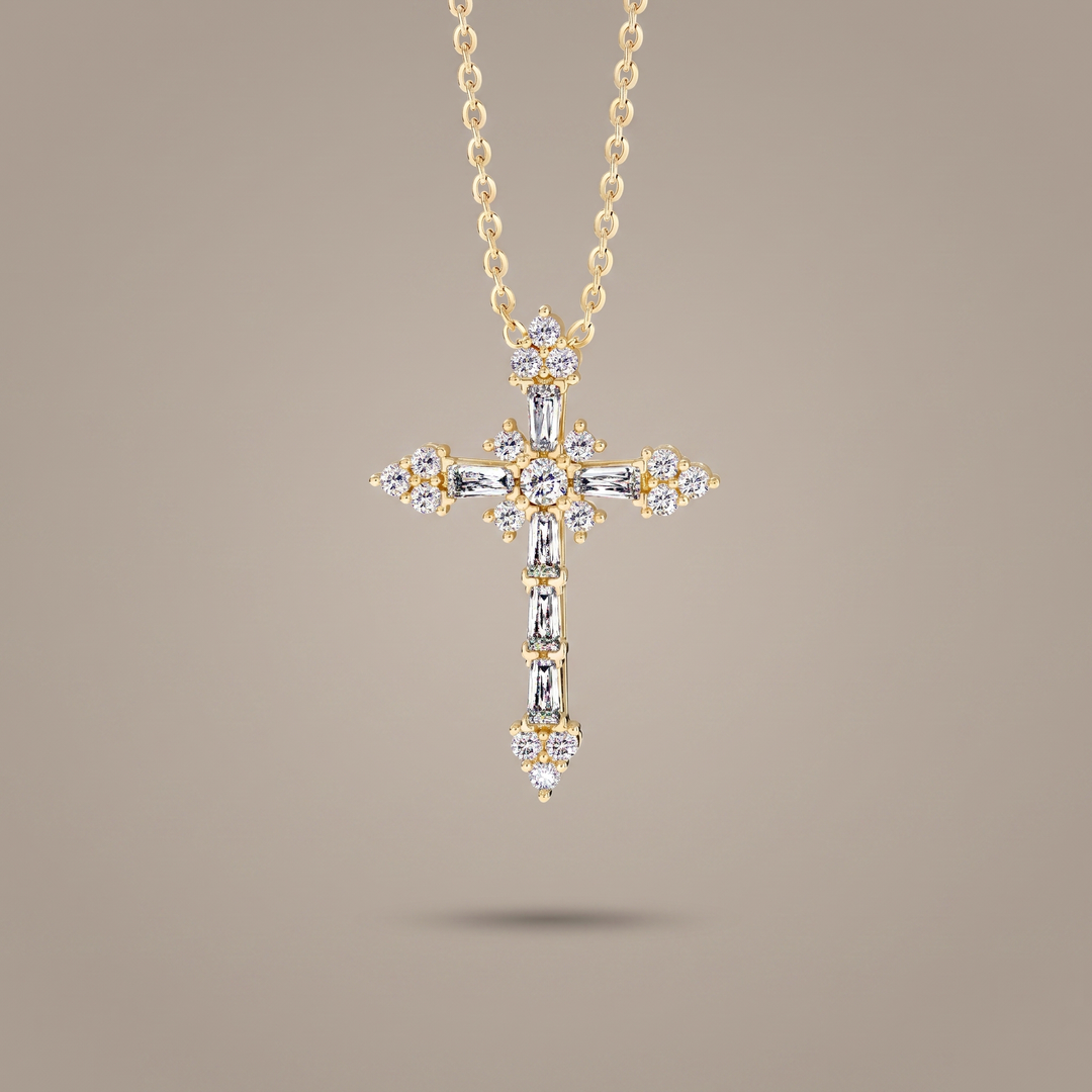Byzantine Faith Cross Pendant Necklace