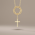 Crown of Thorns Cross Necklace