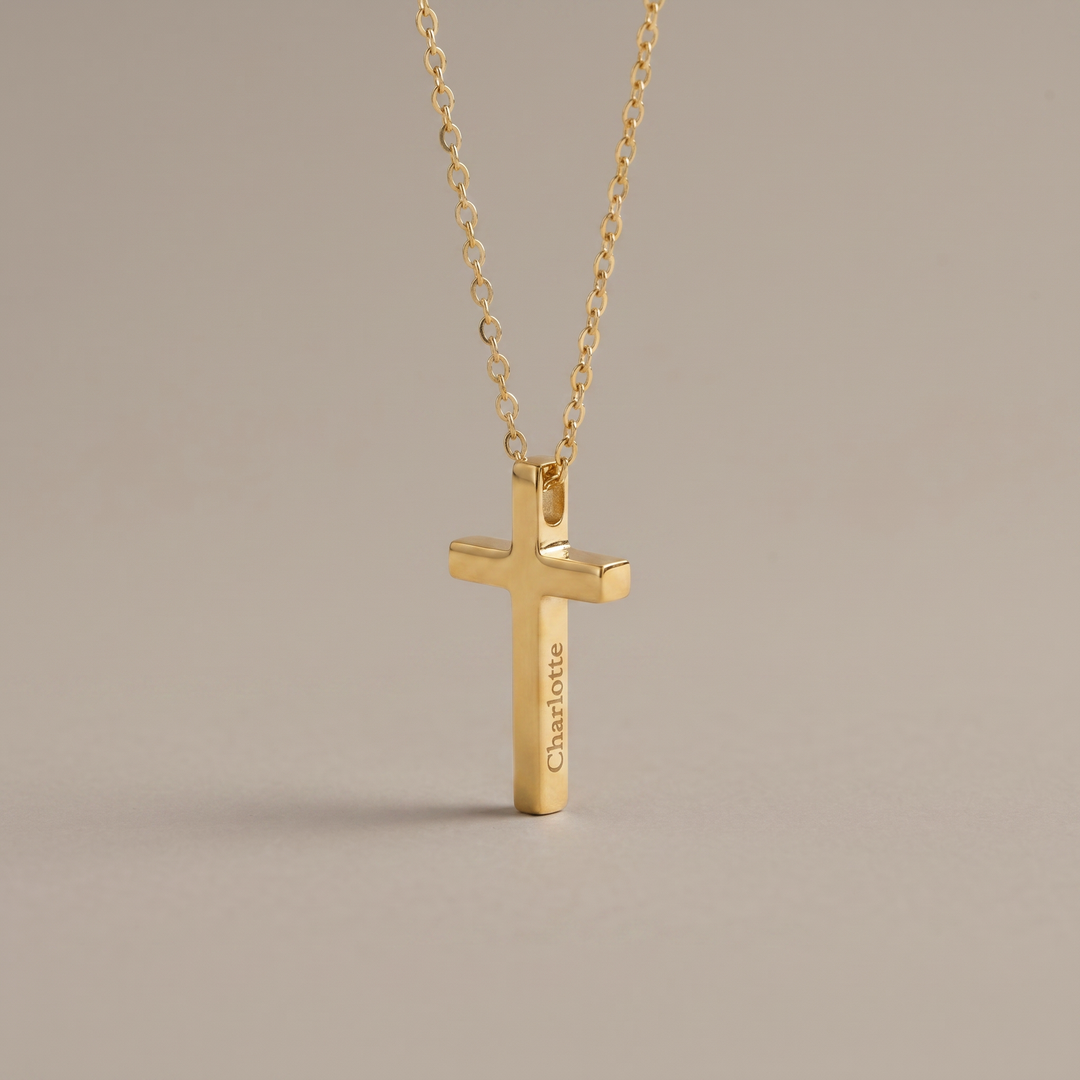 Engraved Cross Necklace