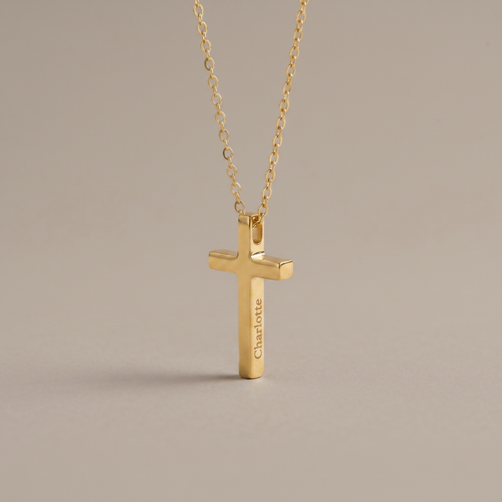 Engraved Cross Necklace