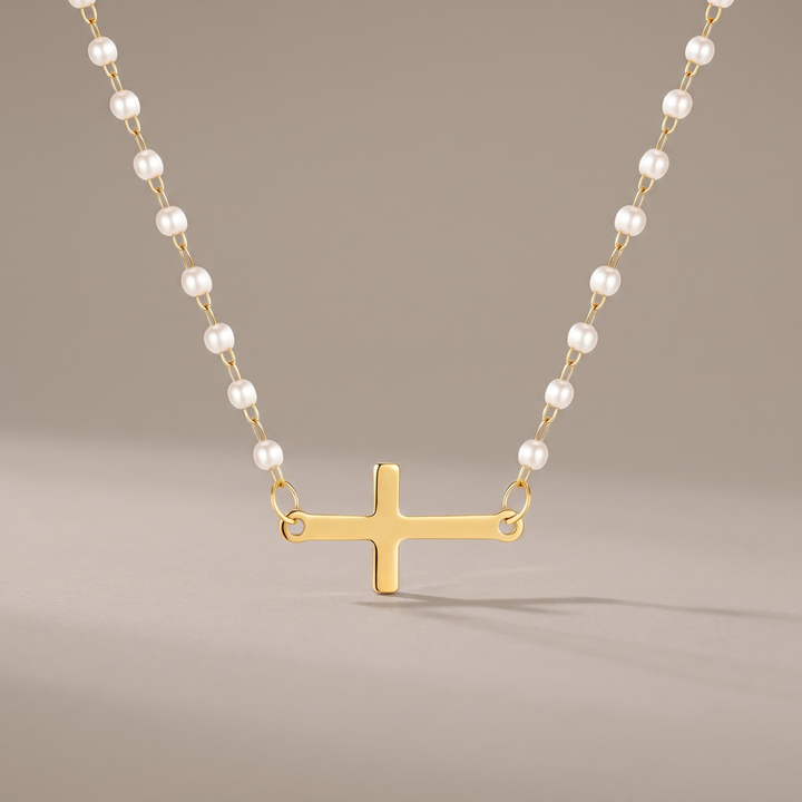 Pearl Cross Necklace