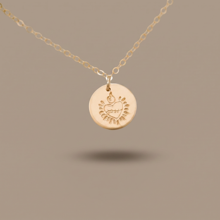 Sacred Heart Disc Necklace