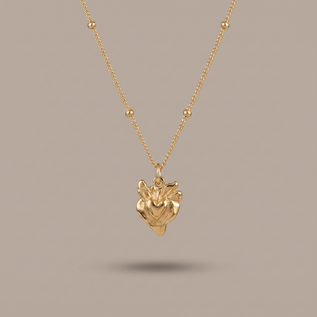 Tiny Sacred Heart Necklace