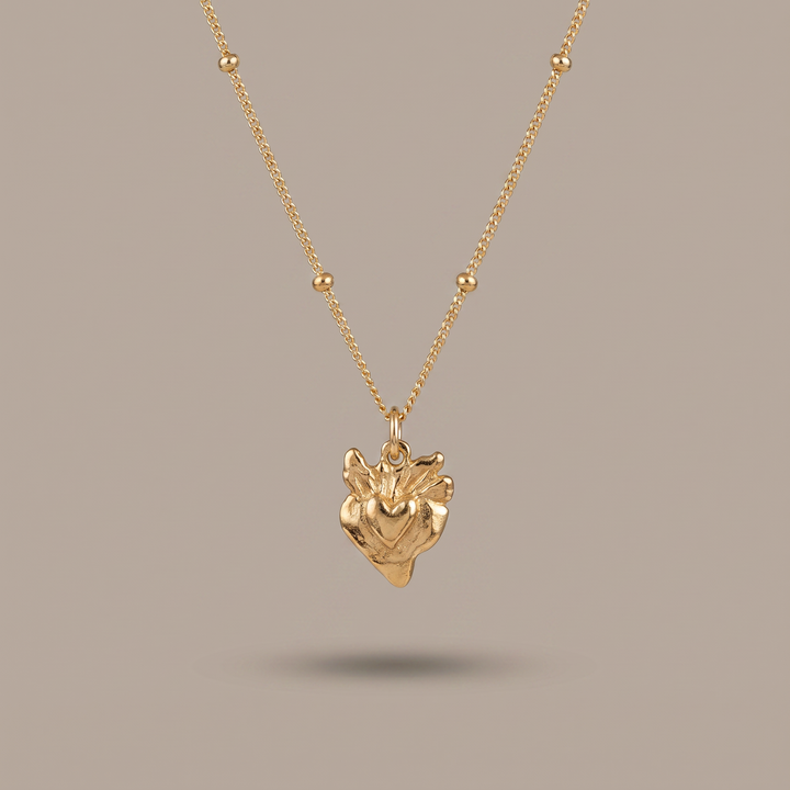 Tiny Sacred Heart Necklace