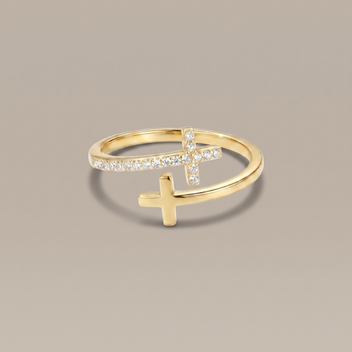 Wrapped Cross Ring