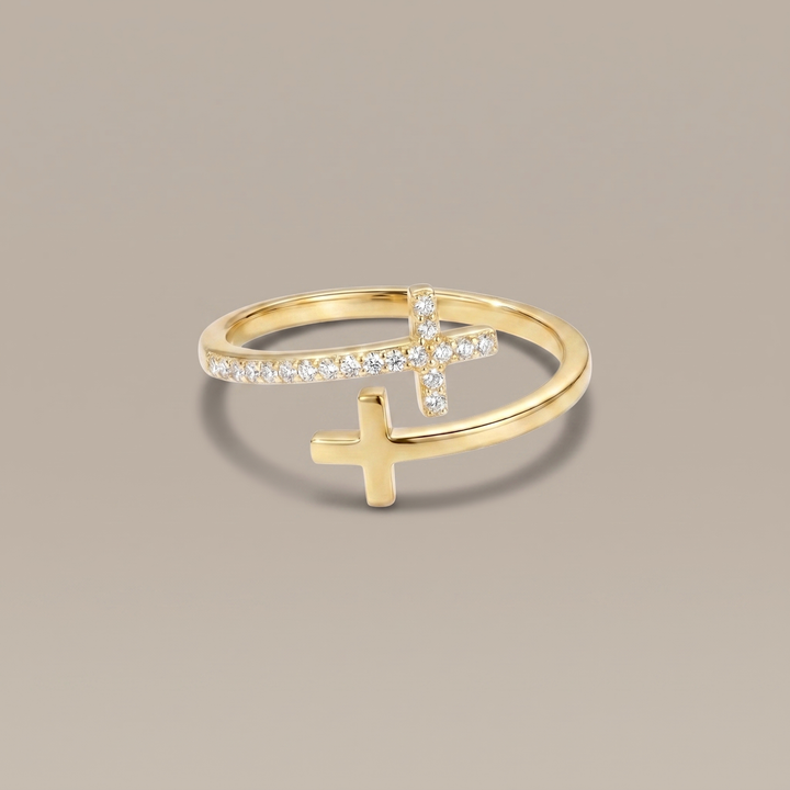 Wrapped Cross Ring
