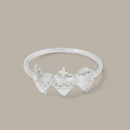 Sacred Hearts of the Holy Family Ring in Sterling Silver