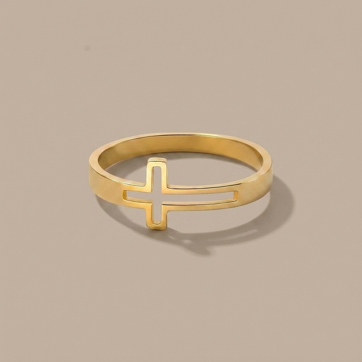 Hollow Cross Ring