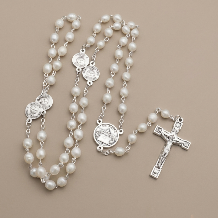 The Four Temples of Christ Mother-of-Pearl Rosary