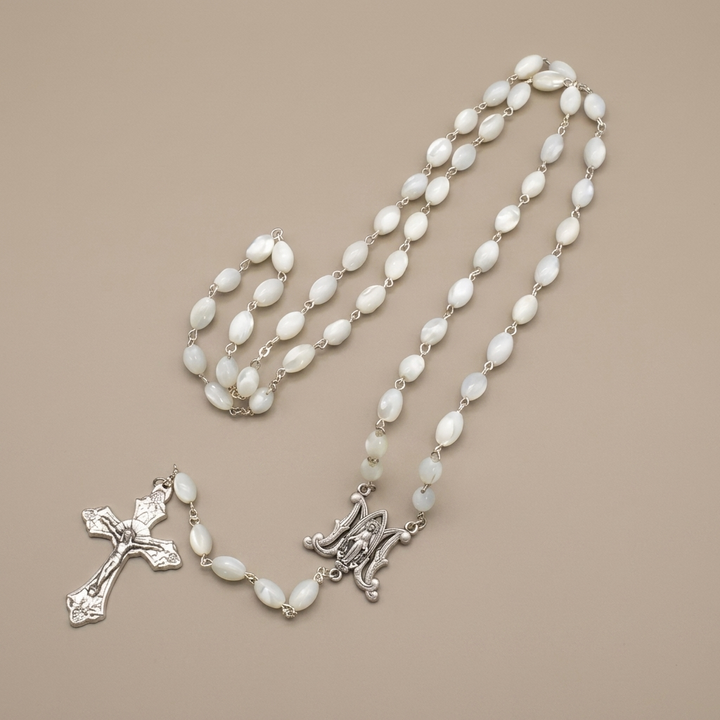 Blessed Virgin Mary Catholic Mother-of-Pearl Rosary