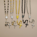 Stainless Steel Black Beaded Rosary