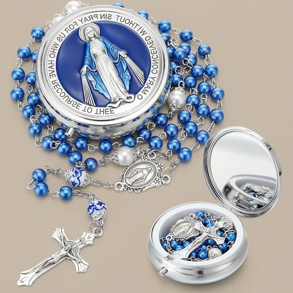 Enamel Holy Spirit Catholic Rosary