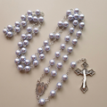 Purple Pearl Rosary Christian Necklace