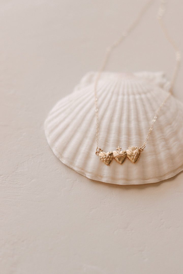 Sacred Hearts of the Holy Family Necklace