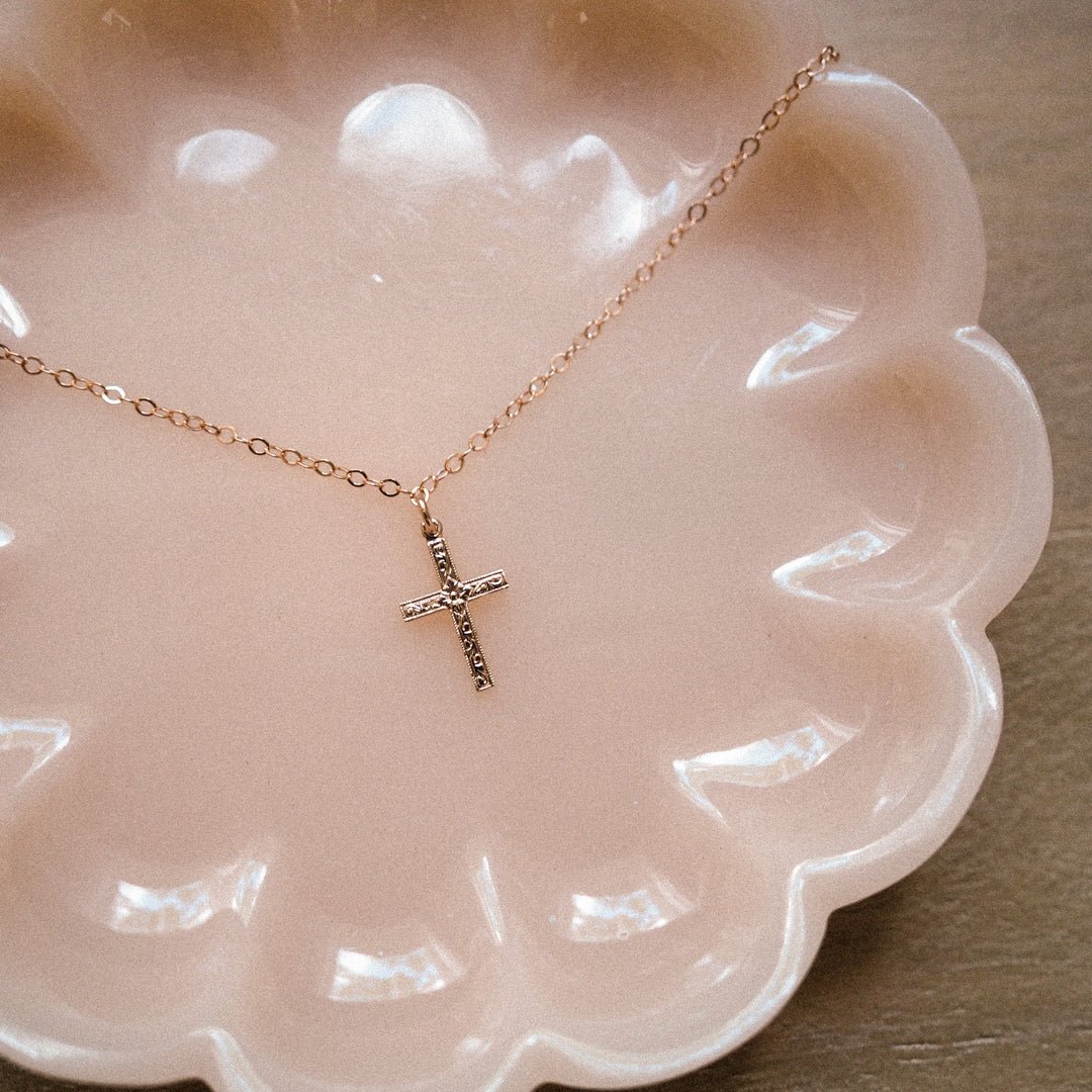 Floral Cross Necklace