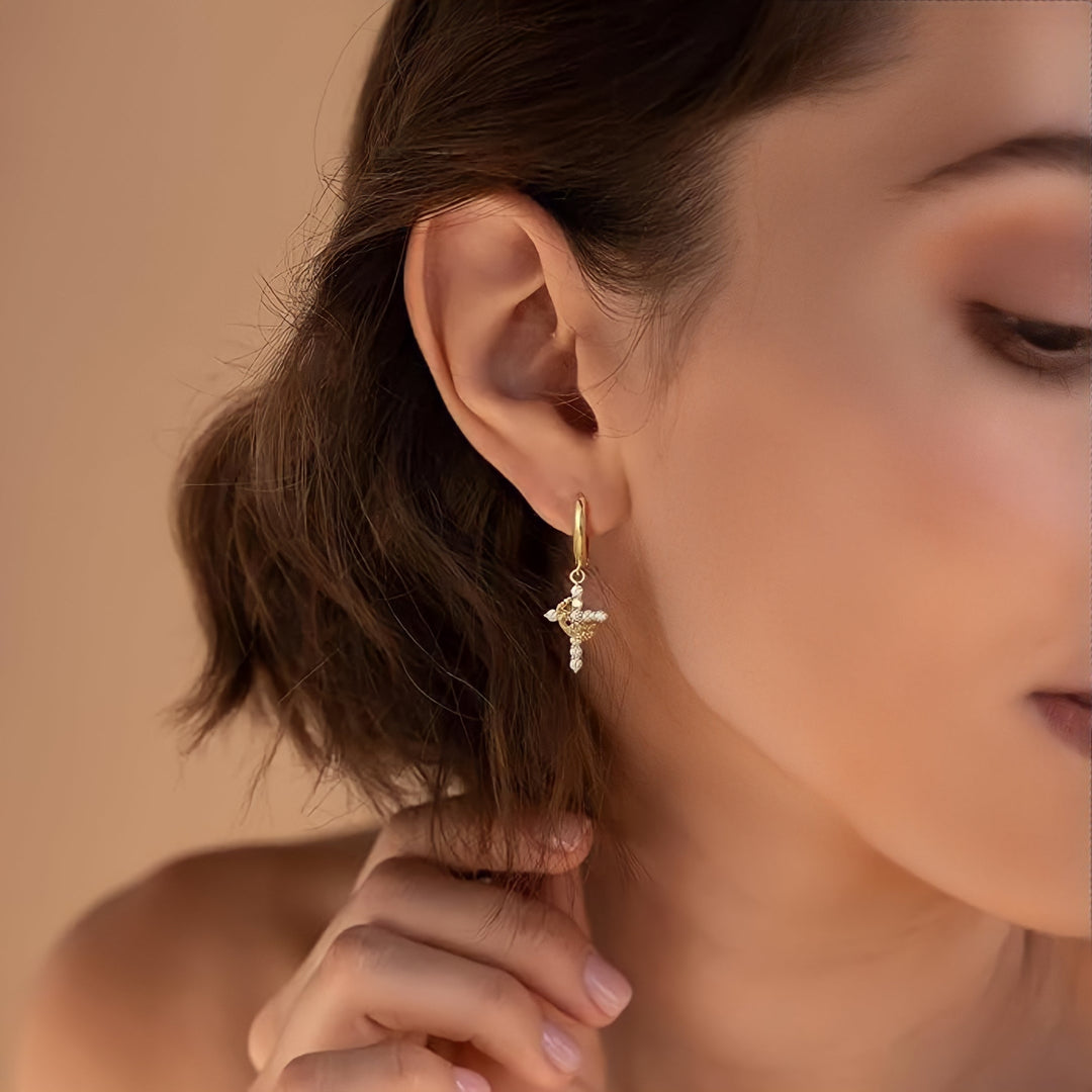 Cross & Crown Earrings